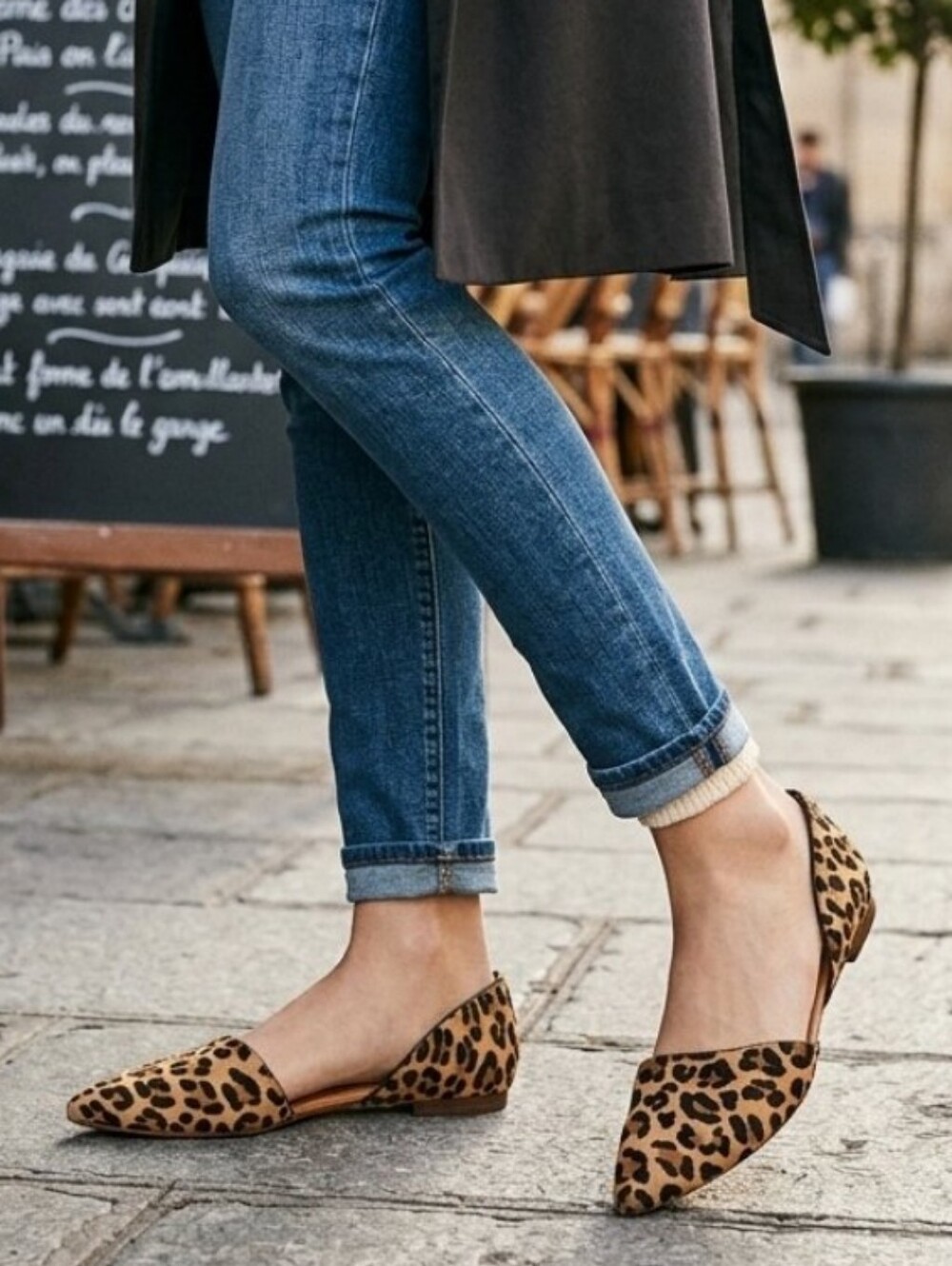 J. Crew Leopard Print Fur Pointed Flats - Tan & Black Sz 9